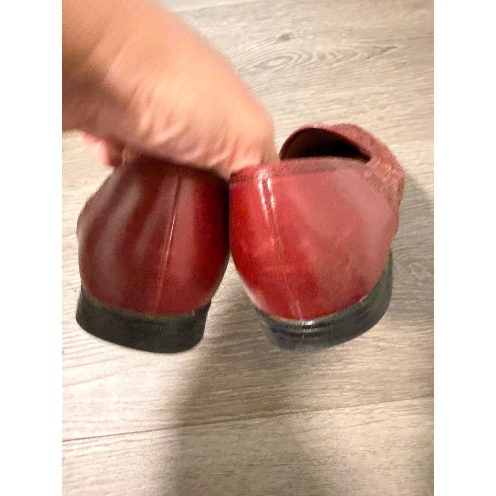 Naturalizer‎ Red Woven Leather LoafersSquare Toe Slip On Flats Brazil Womens 7.5 - Picture 4 of 8